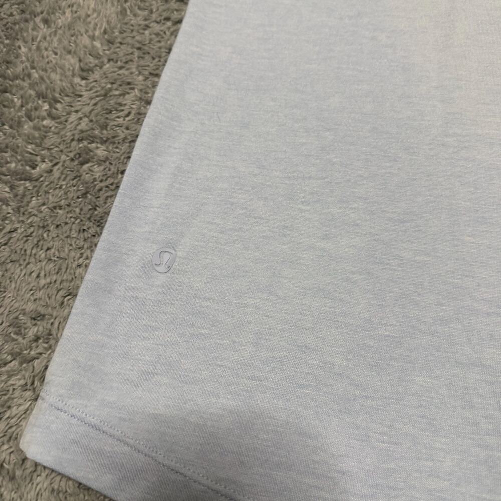 Lululemon Polo Shirt Mens Medium ? Blue Performance Slim Short Sleeve - Picture 4 of 6